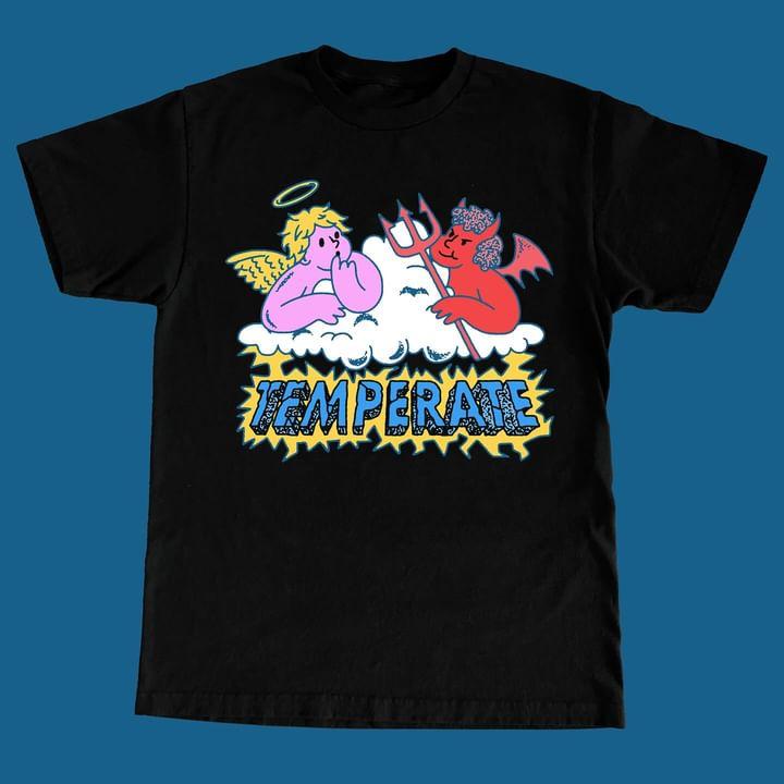 Temperate Devil and Angel Black Tee